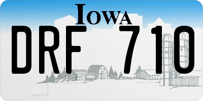 IA license plate DRF710