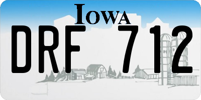 IA license plate DRF712