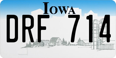 IA license plate DRF714