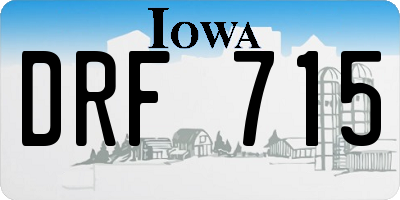 IA license plate DRF715