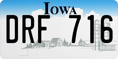 IA license plate DRF716