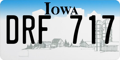 IA license plate DRF717