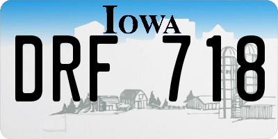 IA license plate DRF718