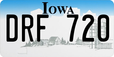 IA license plate DRF720
