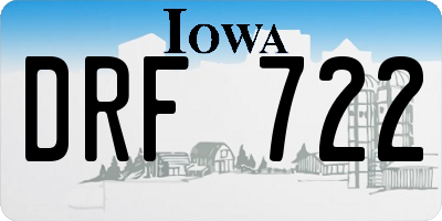 IA license plate DRF722