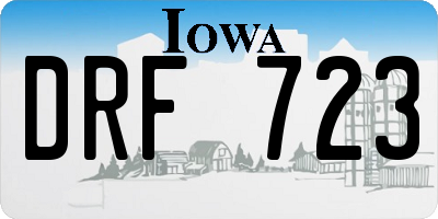 IA license plate DRF723
