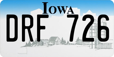 IA license plate DRF726