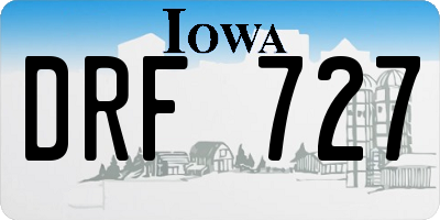 IA license plate DRF727