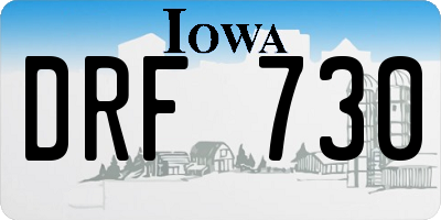 IA license plate DRF730