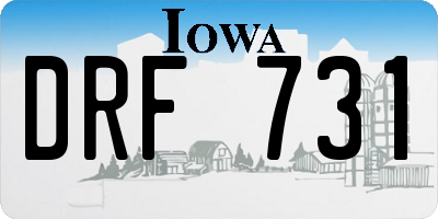 IA license plate DRF731