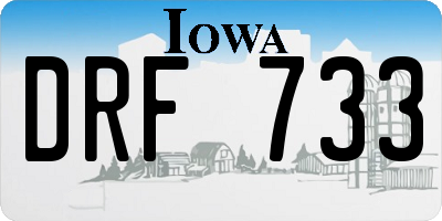 IA license plate DRF733