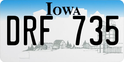 IA license plate DRF735