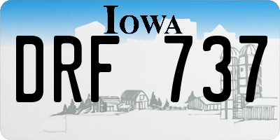 IA license plate DRF737