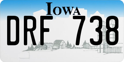 IA license plate DRF738