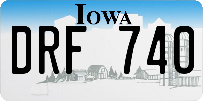 IA license plate DRF740