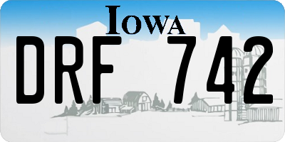 IA license plate DRF742