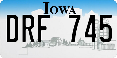 IA license plate DRF745