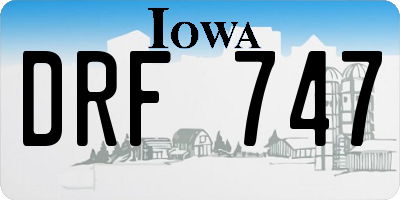 IA license plate DRF747