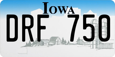 IA license plate DRF750