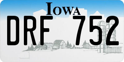 IA license plate DRF752