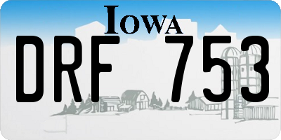 IA license plate DRF753