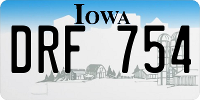 IA license plate DRF754