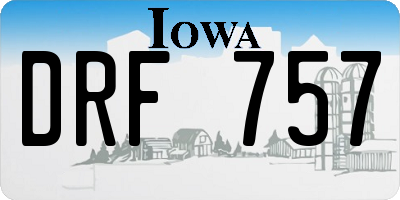 IA license plate DRF757