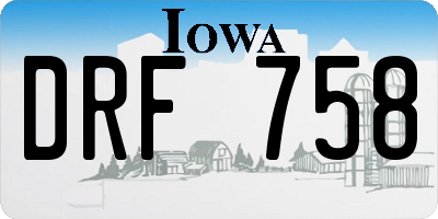 IA license plate DRF758