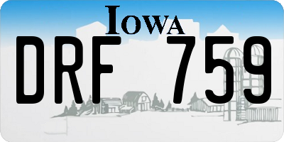 IA license plate DRF759
