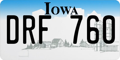 IA license plate DRF760