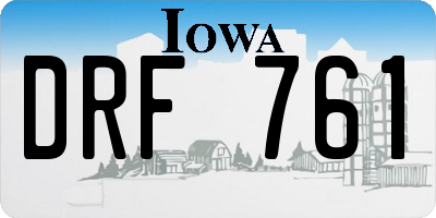 IA license plate DRF761