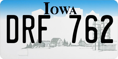 IA license plate DRF762