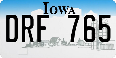 IA license plate DRF765