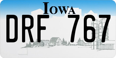IA license plate DRF767