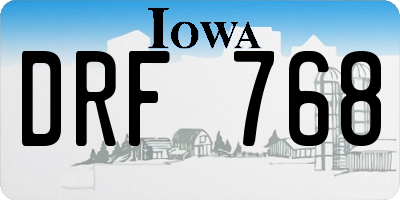 IA license plate DRF768