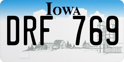IA license plate DRF769