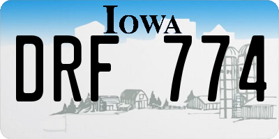 IA license plate DRF774