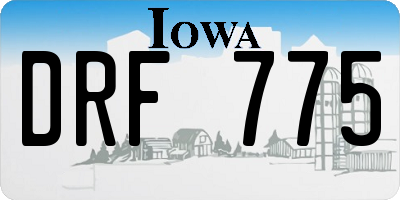 IA license plate DRF775