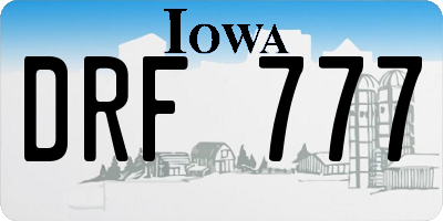 IA license plate DRF777