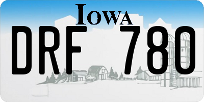 IA license plate DRF780
