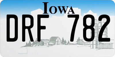 IA license plate DRF782