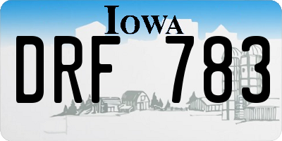 IA license plate DRF783