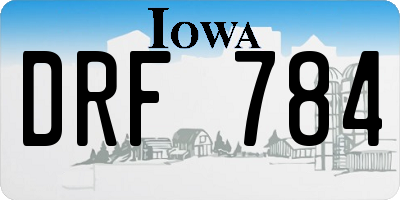 IA license plate DRF784