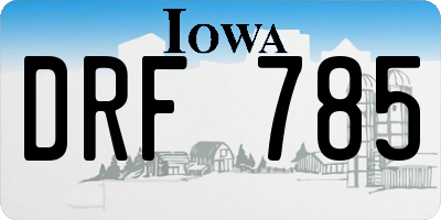 IA license plate DRF785