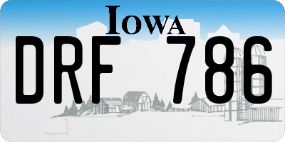 IA license plate DRF786