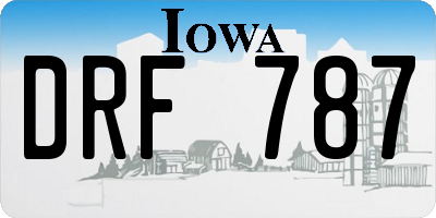 IA license plate DRF787