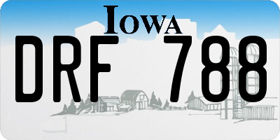 IA license plate DRF788