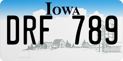 IA license plate DRF789