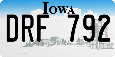 IA license plate DRF792