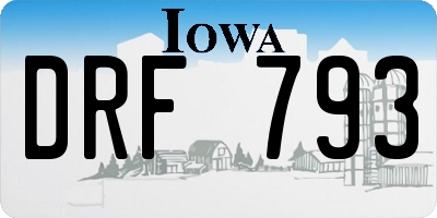 IA license plate DRF793